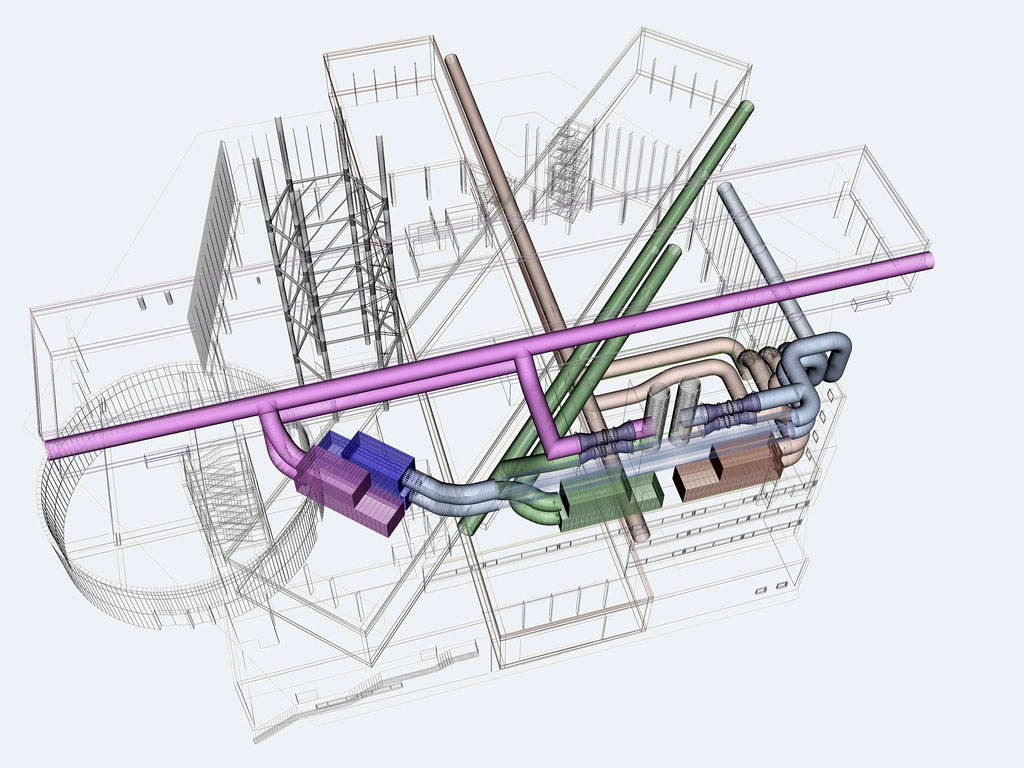 管道配置圖 龐畢度中心梅斯市分館 Centre Pompidou-Metz／坂茂 Shigeru Ban