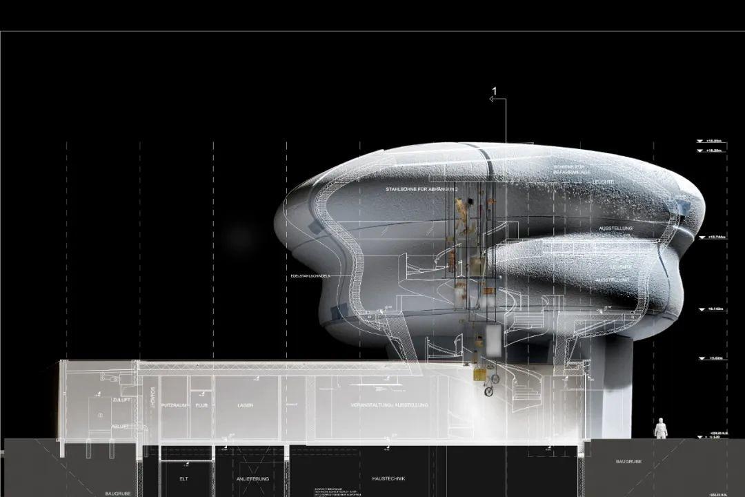 剖面圖 奧地利麵包博物館 Asten Austria PANEUM Center/COOP HIMMELB(L)AU藍天組