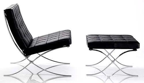 Mies 的經典作品,巴塞隆納椅 Barcelona Chair,其實是和 Lilly Reich 共同設計