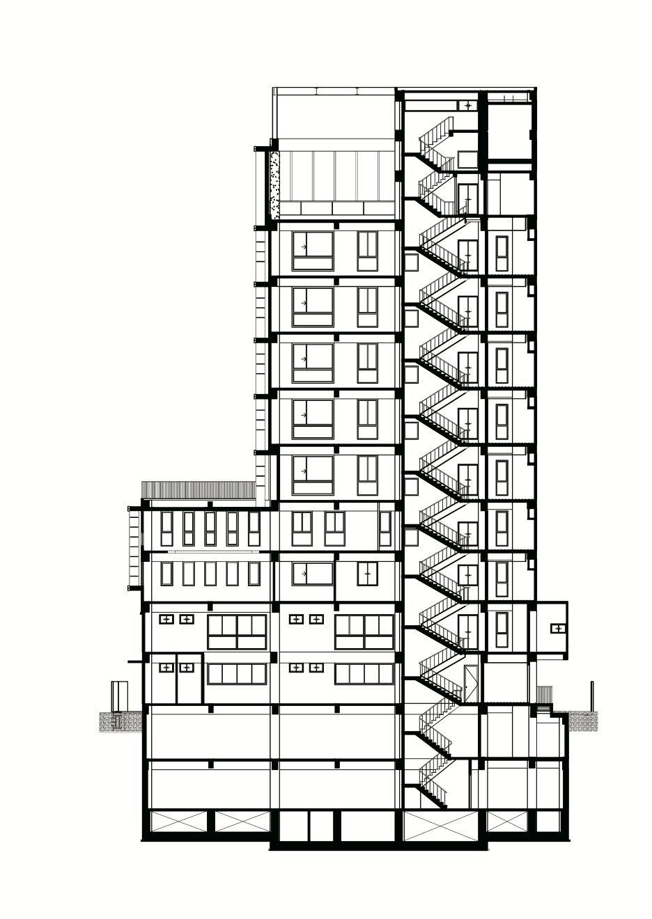 瑞柏盛大樓剖面圖/開務聯合建築師事務所