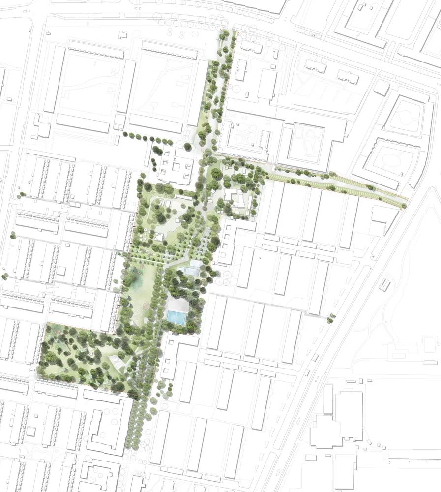平面圖 哥本哈根口袋公園 Remiseparken/BOGL Landscape Architects
