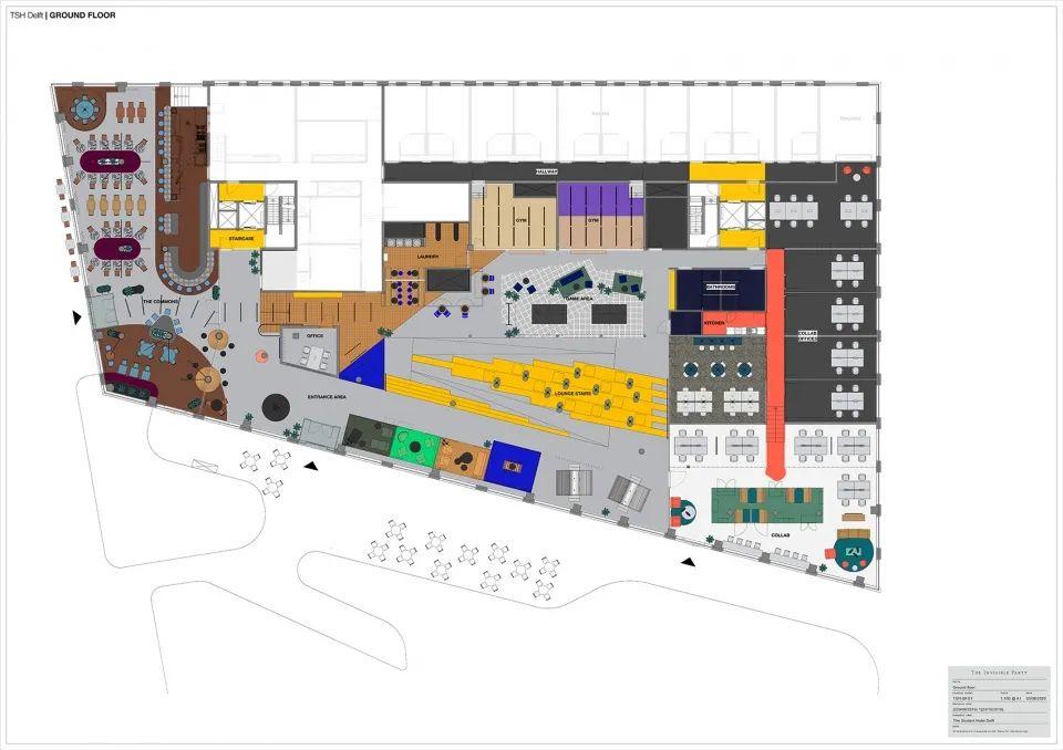 平面圖,台夫特學生酒店The Student Hotel, Delft/The Invisible Party