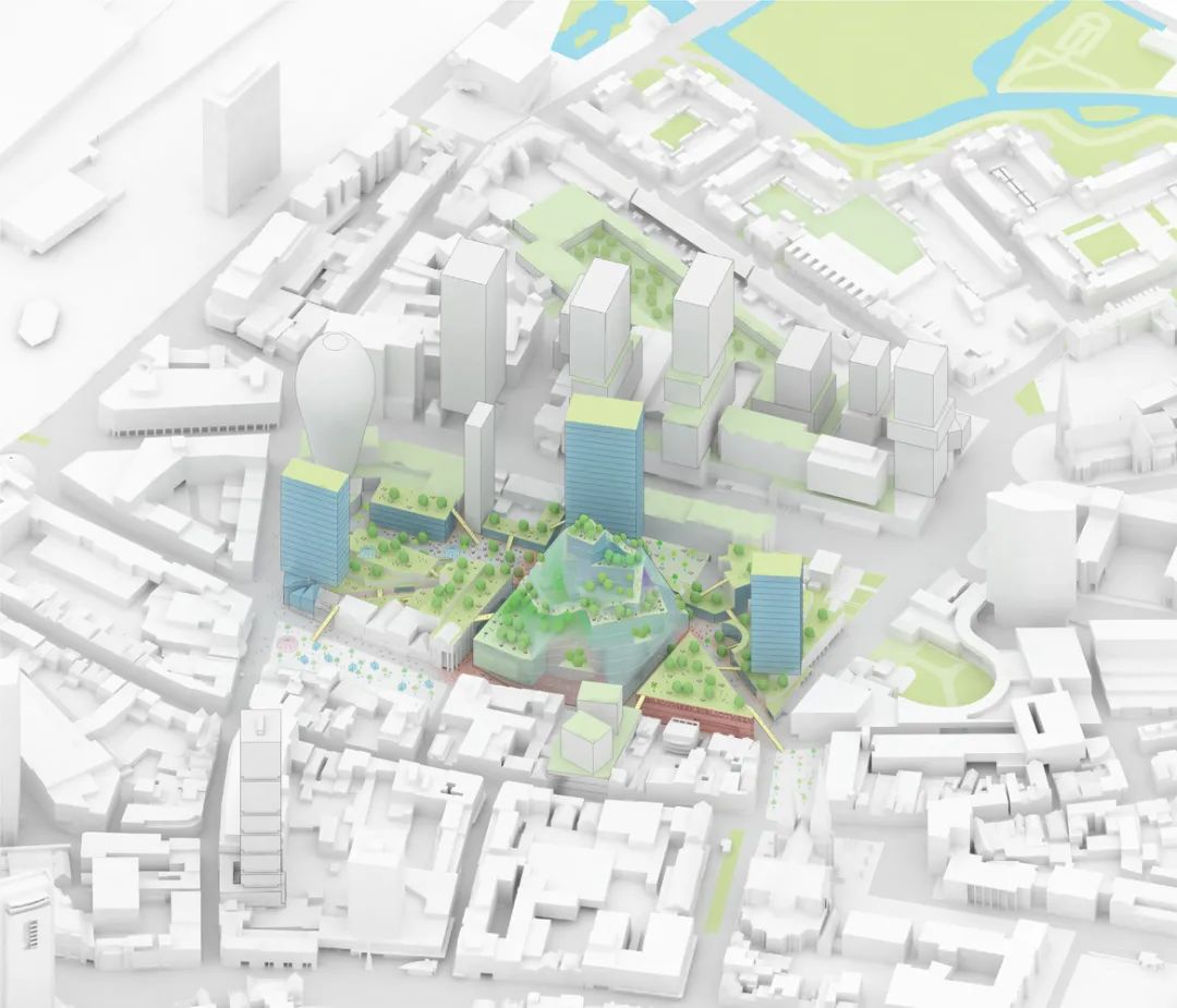 街廓等角透視圖,荷蘭Heuvel購物中心改造/MVRDV