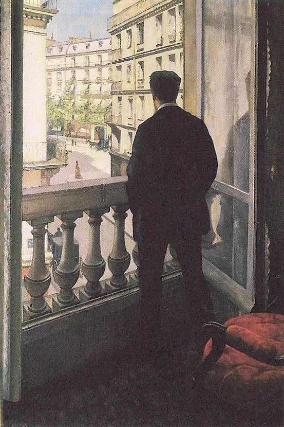古斯塔夫·卡耶博特，《窗前的年輕人》Gustave Caillebotte. Jeune homme à la fenêtre