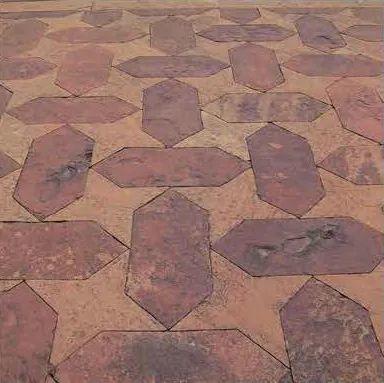 泰姬陵前的鋪面，阿格拉，印度  ©Archive Olgiati 單獨的一塊鋪地磚或者組合。有至少五種圖形。有時候我唯一能做的就是思考。 Paving in front of the Taj Mahal, Agra, India