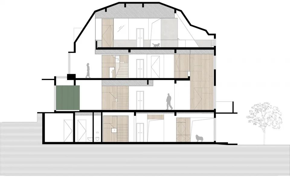 剖面圖 北京HD別墅/MDDM STUDIO