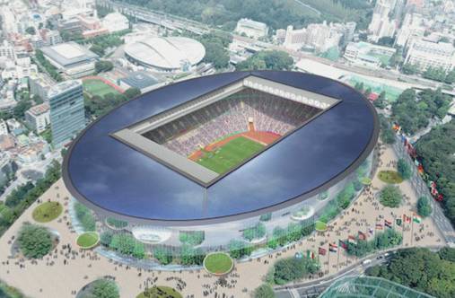 伊東豐雄2012年參加競圖時發布的新國立競技場設計圖