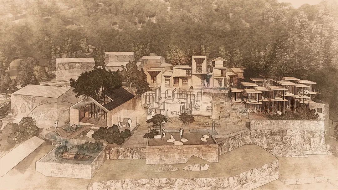 「模山範水」的設計研究©唐銘 再現中國水墨畫,桐廬山澗房/來建築設計工作室