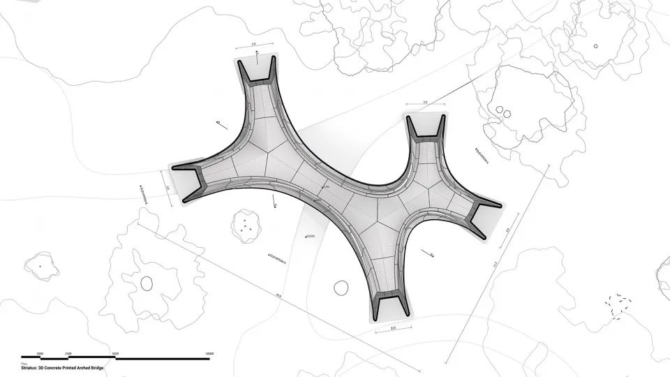平面圖 威尼斯Striatus人行步橋/Zaha Hadid Architects