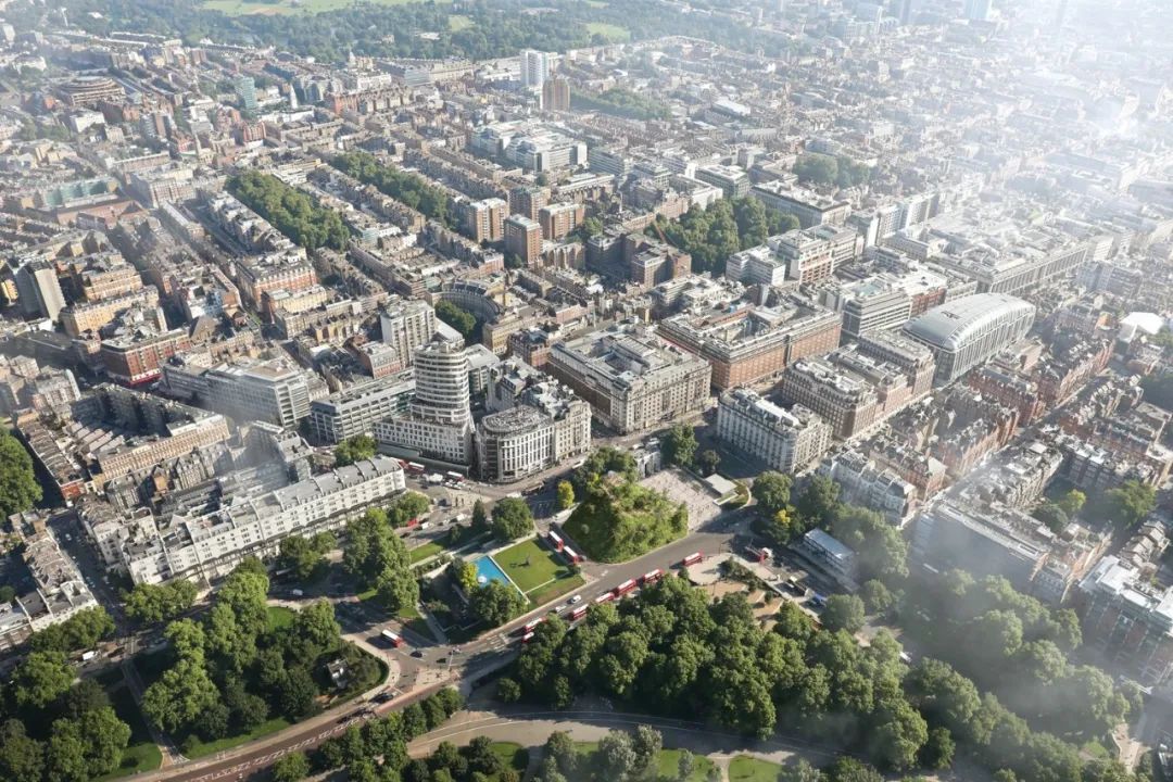 鳥瞰效果圖 倫敦大理石拱門山 London Marble Arch Hill/MVRDV
