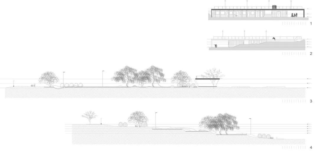 剖面圖©Elias Group 墨西哥 Mexico La Duna滑板公園／Elias Group