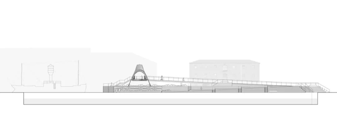 剖面圖 默多克人行步橋Murdoch’s Connection Bridge/Arup+Matter Architecture