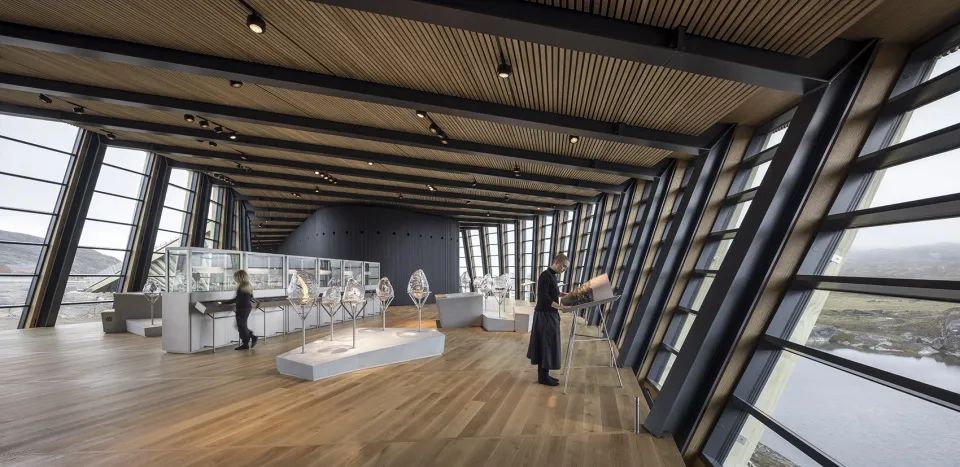 格陵蘭冰峽灣中心Greenland Ilulissat Icefjord Centre／Dorte Mandrup 展覽空間©Adam Mørk