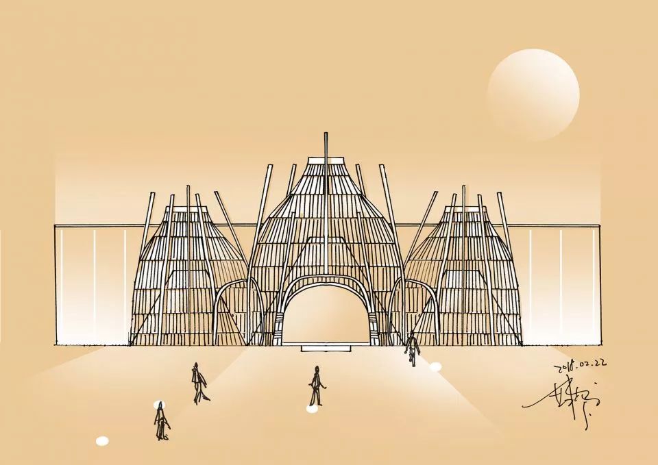 設計草圖 台北當代藝術館竹構 竹編 筌裝置藝術 taiwan bamboo structure/范承宗