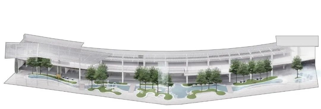 鳥瞰圖 泰國曼谷Megabangna購物中心溪谷步道親水空間景觀設計 Stream Valley at Mega Foodwalk landscape architecture design／Landscape Collaboration