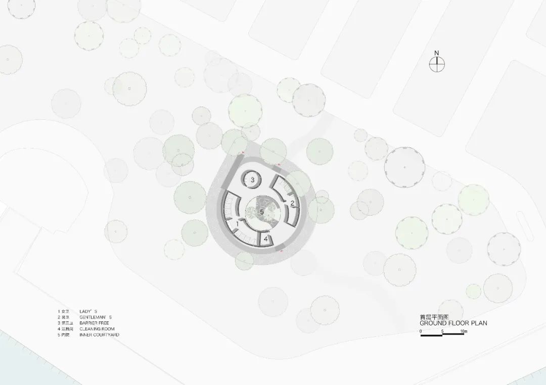 平面圖 Plan 梁子湖畔長嶺渡口公廁 景觀公共廁所 china public toilet／原榀建築事務所