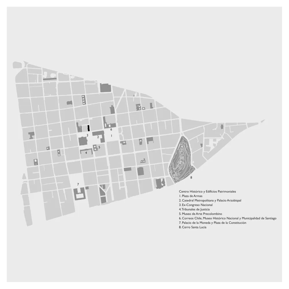 基地位置圖 聖地亞哥地鐵站Plaza de Armas Metro Station Building／Beals Lyon Arquitectos