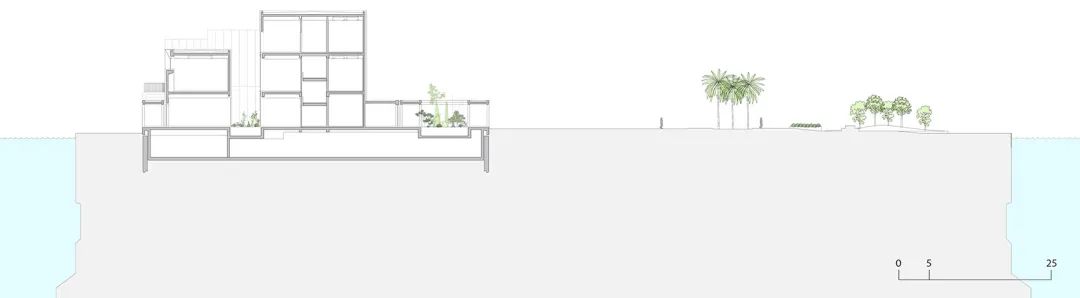 剖面圖 Section　杜拜藝術公園Dubai Jaddaf Waterfront Park／waiwai