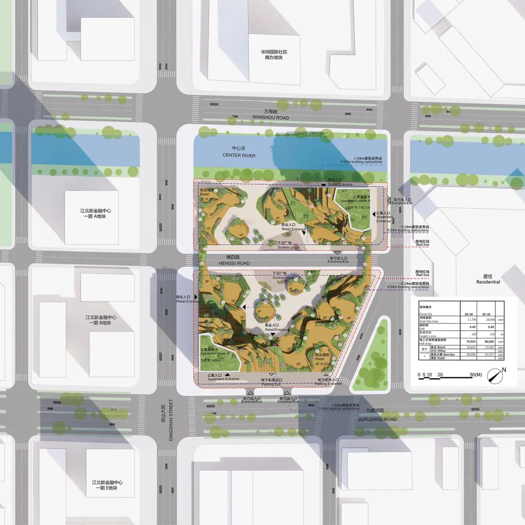 全區配置圖  南京綠洲住宅大樓Oasis Towers／MVRDV