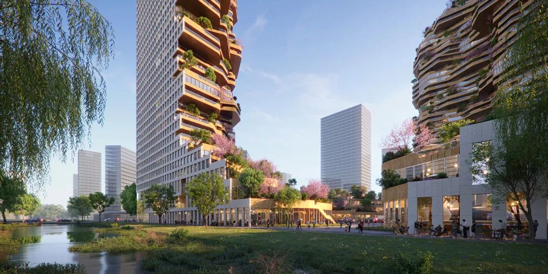 面向道路的外立面採用網格式分割 南京綠洲住宅大樓Oasis Towers／MVRDV