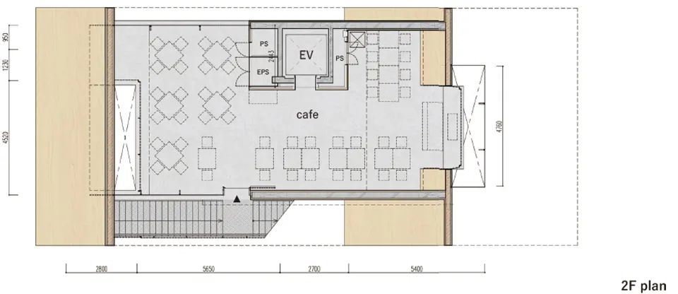 二樓平面圖 Plan 日本鳥取砂丘高濱咖啡館Takahama Cafe／Kengo Kuma 隈研吾建築都市設計事務所