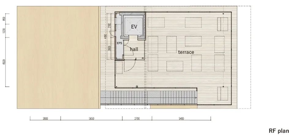 屋頂層平面圖 Plan 日本鳥取砂丘高濱咖啡館Takahama Cafe／Kengo Kuma 隈研吾建築都市設計事務所