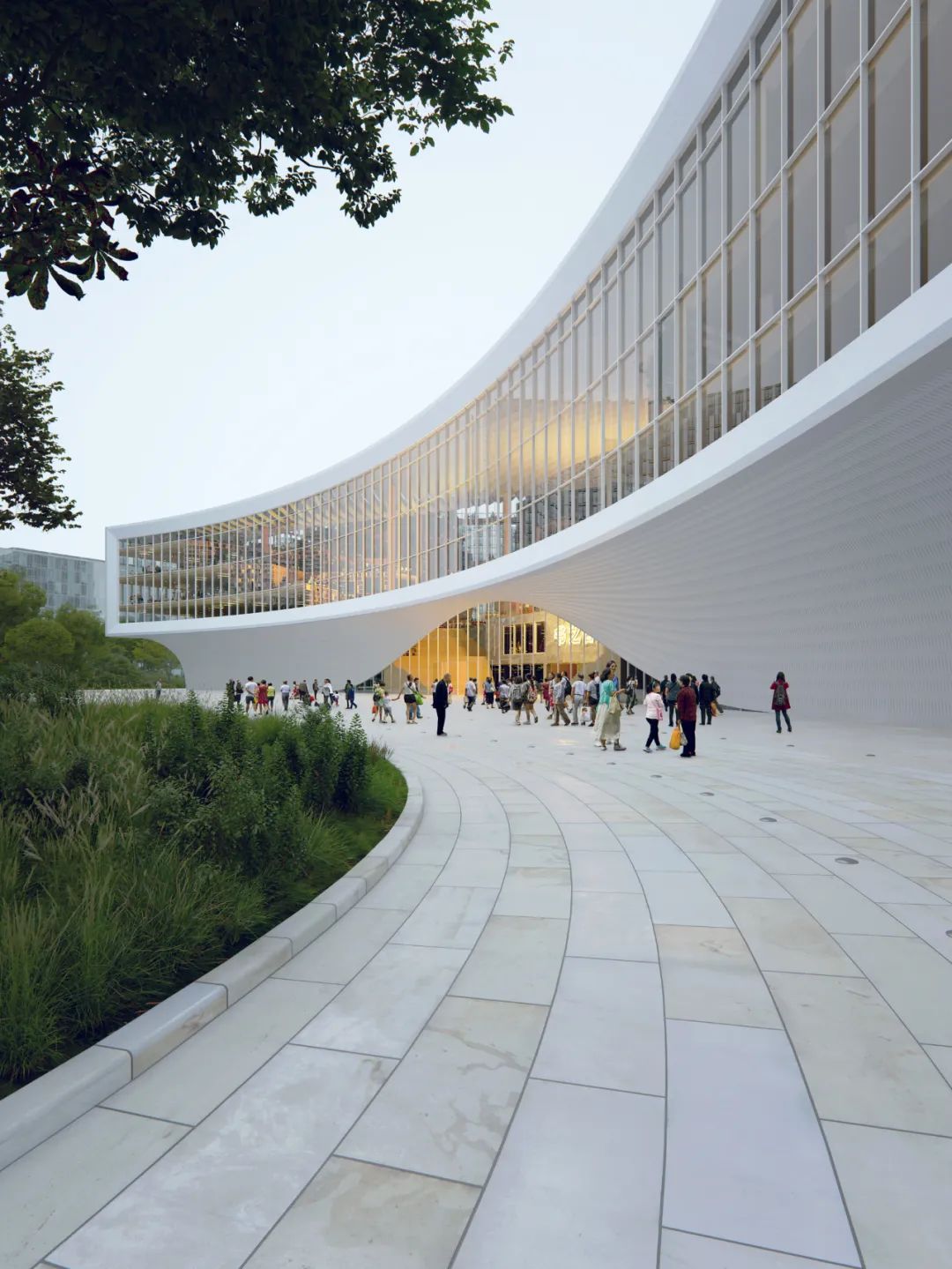 MVRDV 在設計中考慮到武漢的炎熱氣候,採用了多項措施降低建築能耗。建築外立面安裝了類似書架狀的百葉窗板,在提供室內遮陽的同時也回應了圖書館的功能