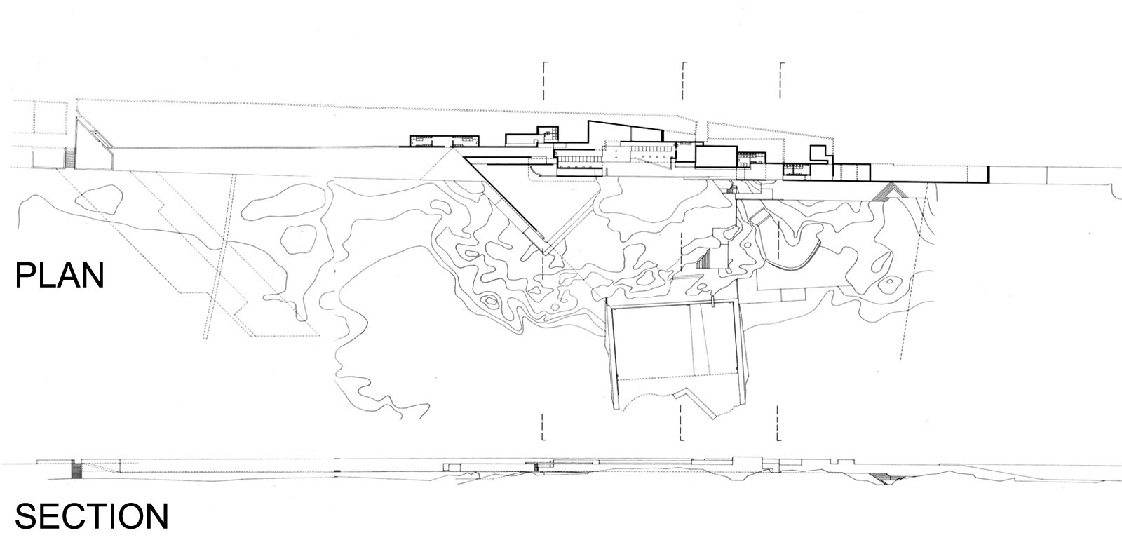 平面圖、剖面圖、立面圖 葡萄牙海濱公共游泳池 Leça da Palmeira Swimming Pools／Alvaro Siza