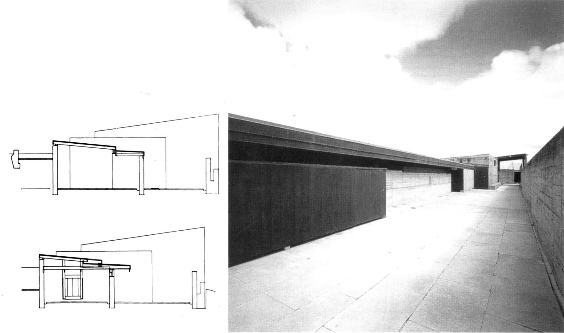 剖面圖、立面圖 葡萄牙海濱公共游泳池 Leça da Palmeira Swimming Pools／Alvaro Siza