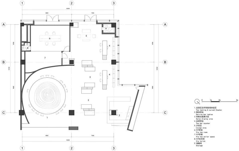 平面圖 Plan 杭州TEA MASTER interior design 一代宗師茶館室內設計 ╱小大建築設計事務所 kooo architects