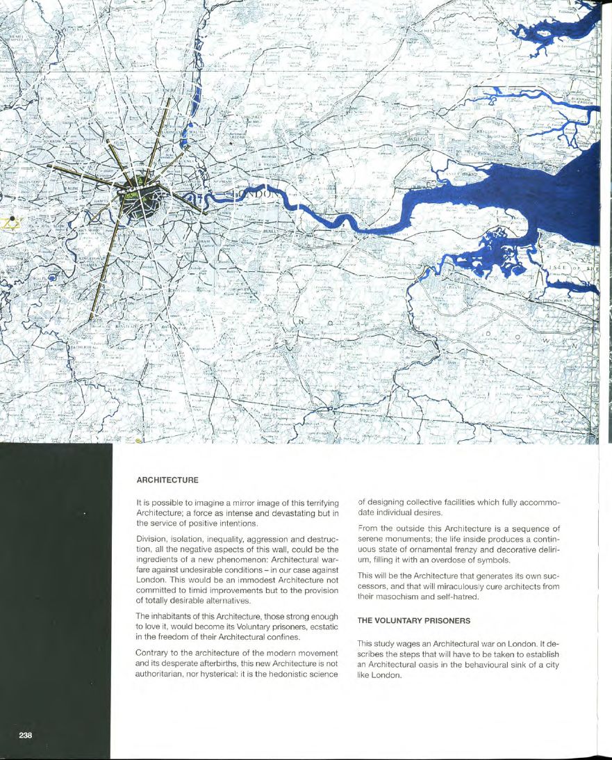 Rem Koolhaas 在英國AA的畢業設計:Exodus, or the voluntary prisoners of architecture 逃離,或建築自願的囚徒