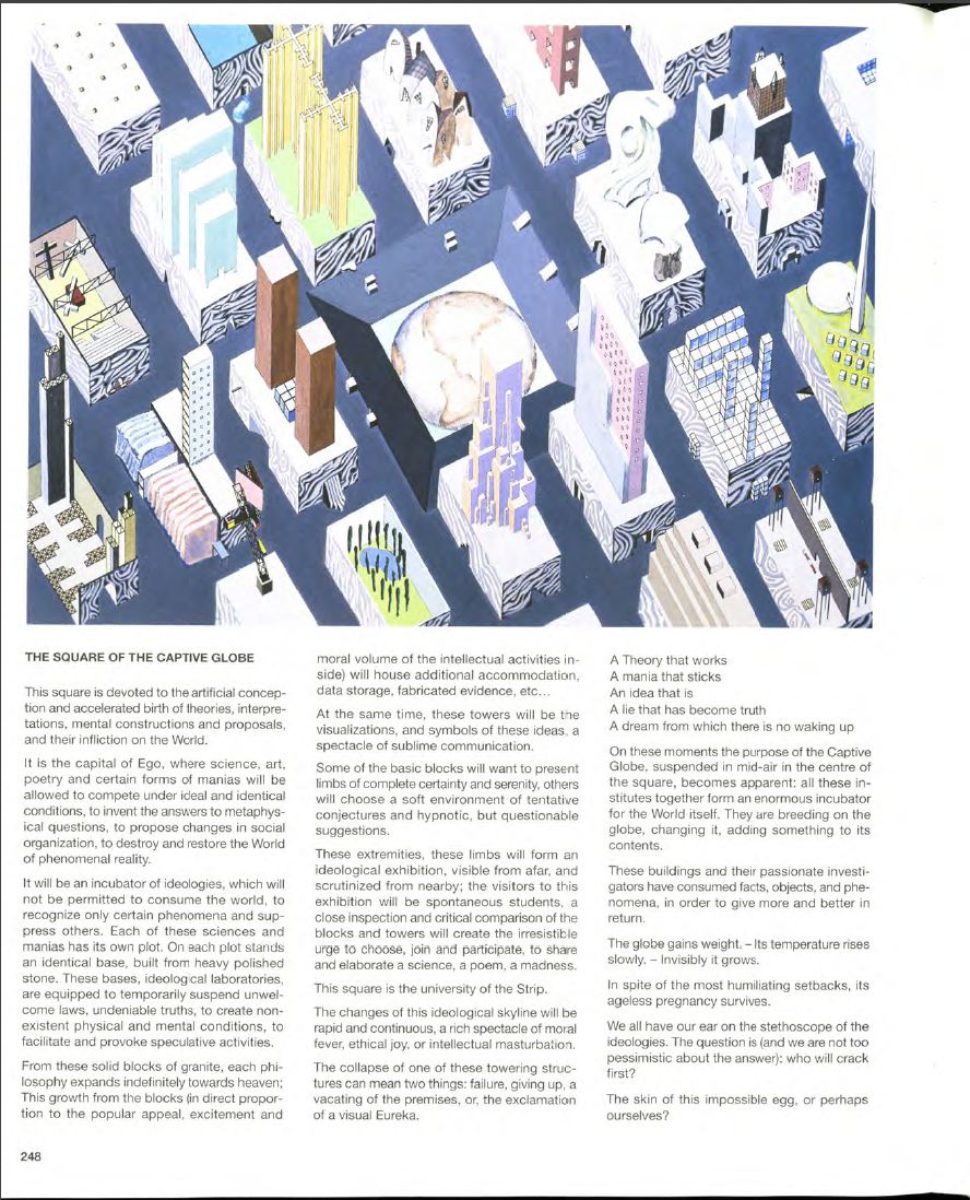 Rem Koolhaas 在英國AA的畢業設計：Exodus, or the voluntary prisoners of architecture 逃離，或建築自願的囚徒