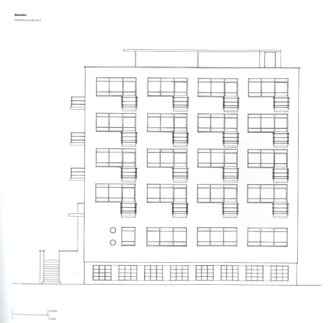 立面圖，德國包浩斯校舍 The Bauhaus building in Dessau╱Walter Gropius
