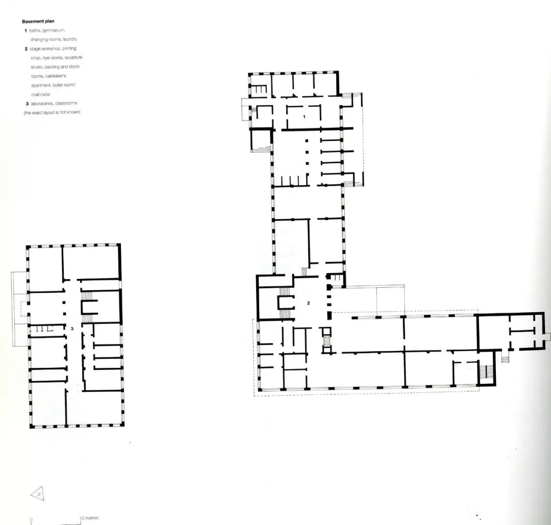 平面圖，德國包浩斯校舍 The Bauhaus building in Dessau╱Walter Gropius