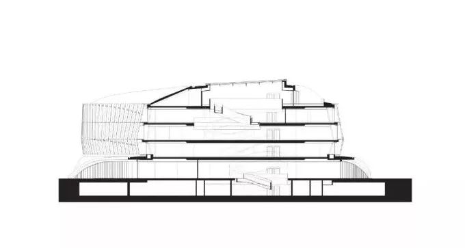 剖面圖,瑞士洛桑奧林匹克之家Olympic House╱3XN Architects