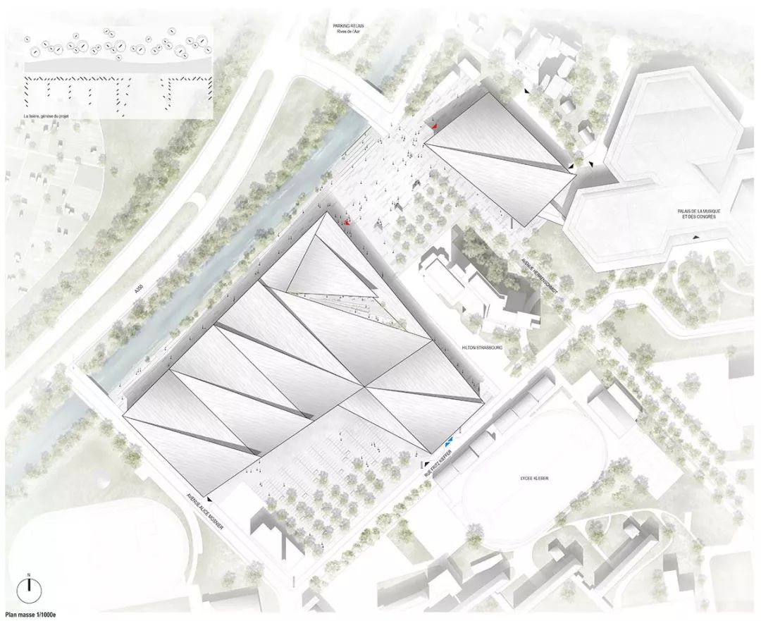 平面圖，斯特拉斯堡展覽中心Strasbourg Exhibition Centre／Kengo Kuma 隈研吾