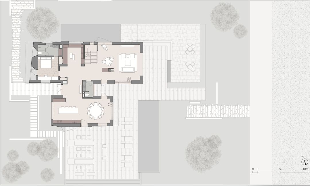 一樓平面圖,中國秦皇島阿那亞臨海別墅T宅╱META-工作室