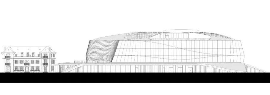 剖面圖,瑞士洛桑奧林匹克之家Olympic House╱3XN Architects