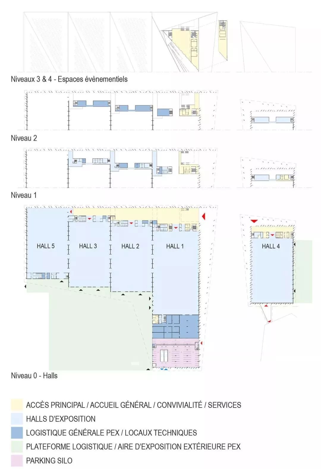平面圖，斯特拉斯堡展覽中心Strasbourg Exhibition Centre／Kengo Kuma 隈研吾