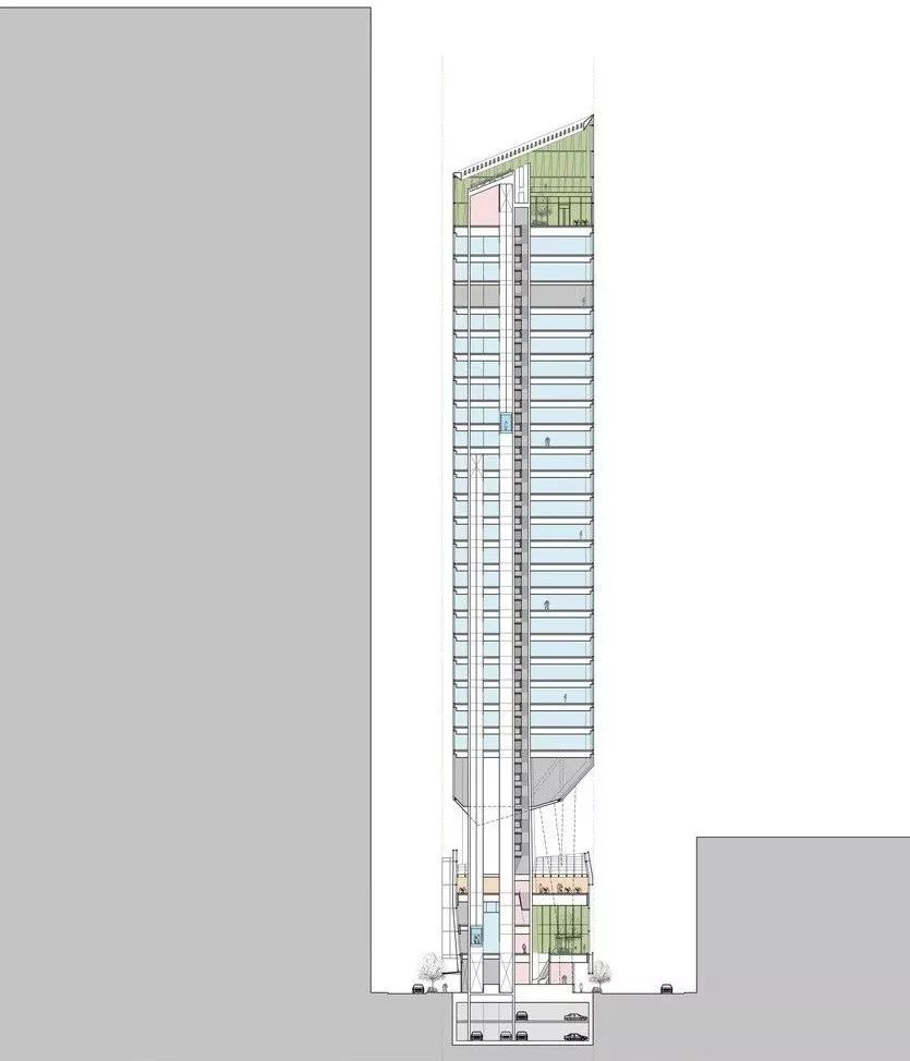 剖面圖 新加坡羅賓遜大樓 Singapore Robinson Tower╱KPF
