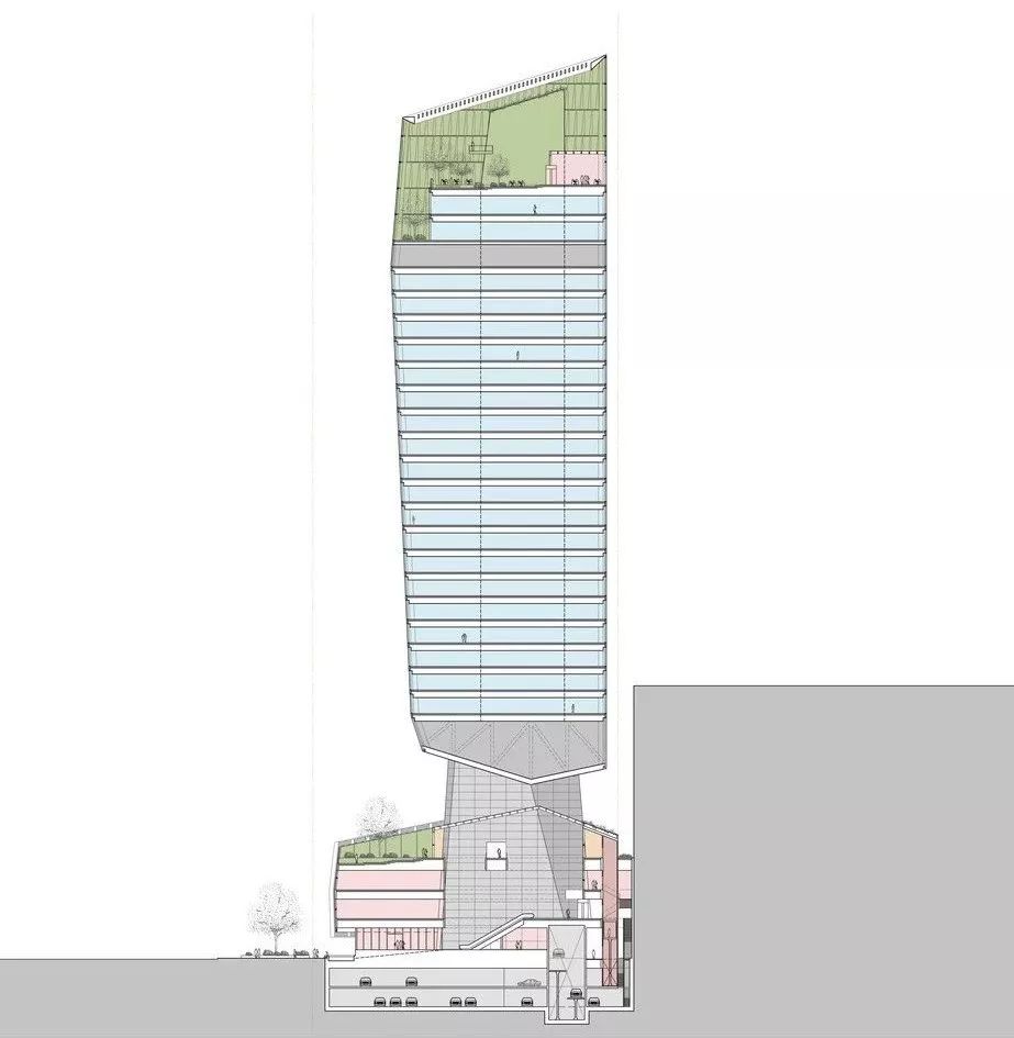 剖面圖 新加坡羅賓遜大樓 Singapore Robinson Tower╱KPF