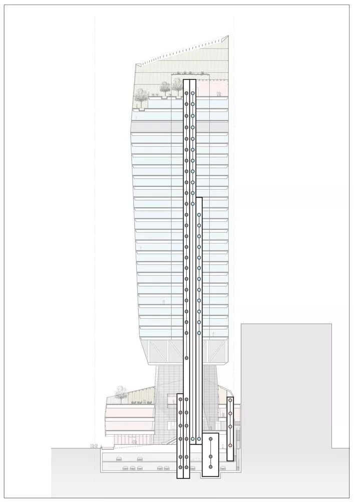剖面圖 新加坡羅賓遜大樓 Singapore Robinson Tower╱KPF
