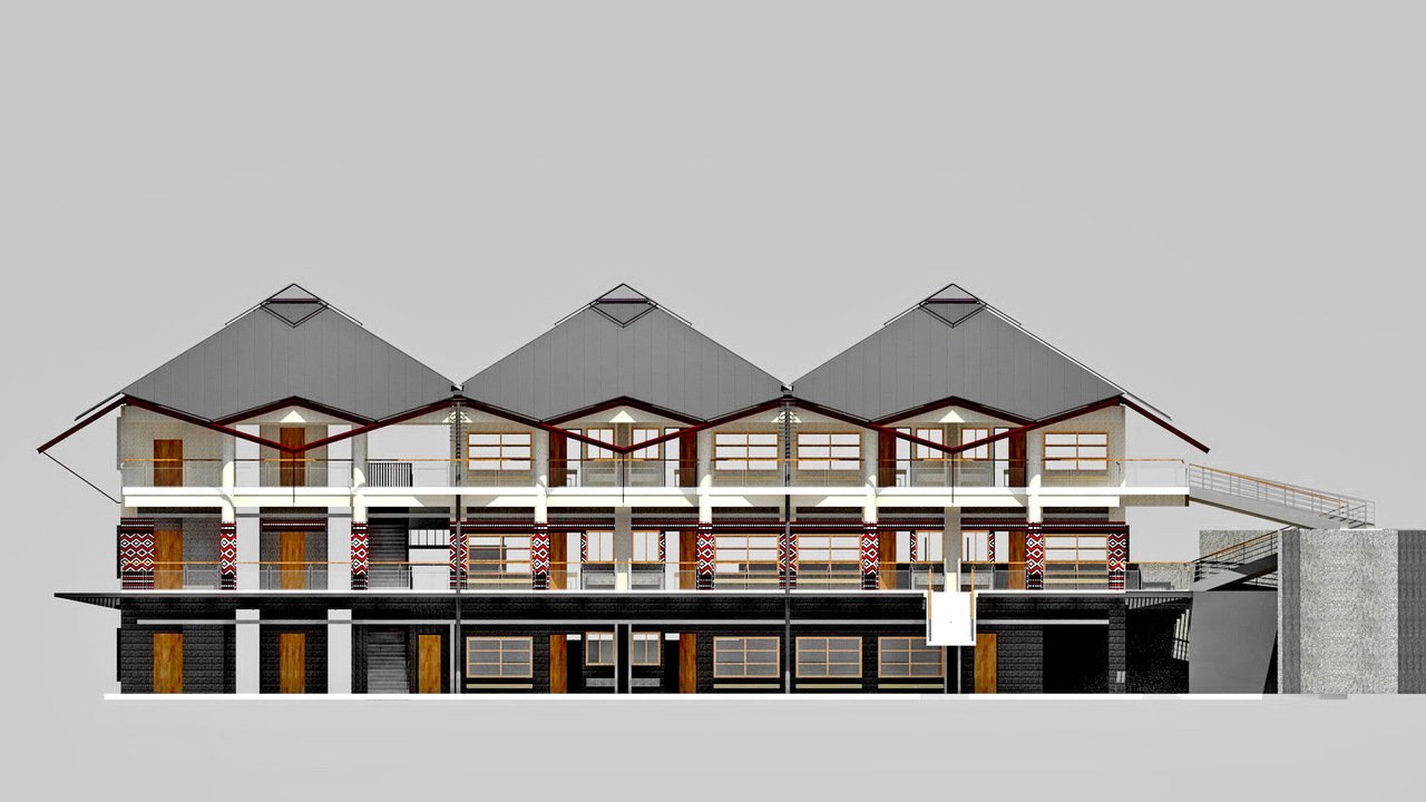 苗栗縣泰安鄉泰雅族象鼻國小校舍 立面╱謝伯昌建築師