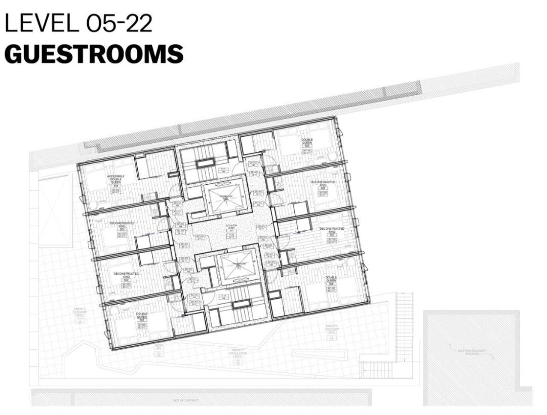 客房標準層平面圖 Plan 模組化酒店 紐約 Manhattan AC Hotel by Marriott ╱Danny Forster & Architecture