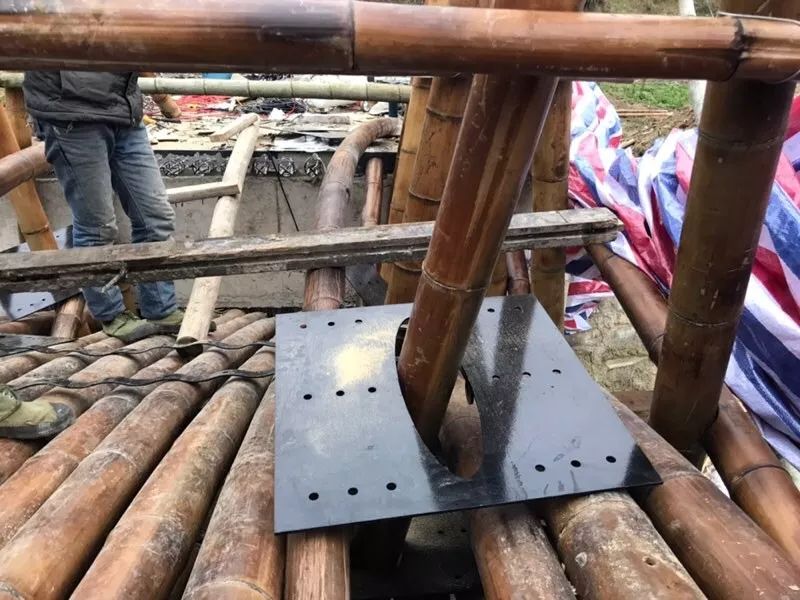 施工細部 detail china bamboo structure bridge 懸臂竹構造橋安徽懸岸飛橋╱來建築設計工作室