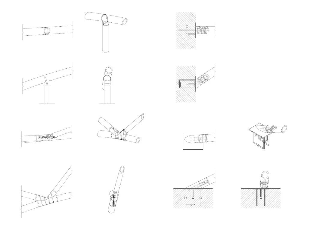 竹構接頭圖 china bamboo structure bridge 懸臂竹構造橋安徽懸岸飛橋╱來建築設計工作室