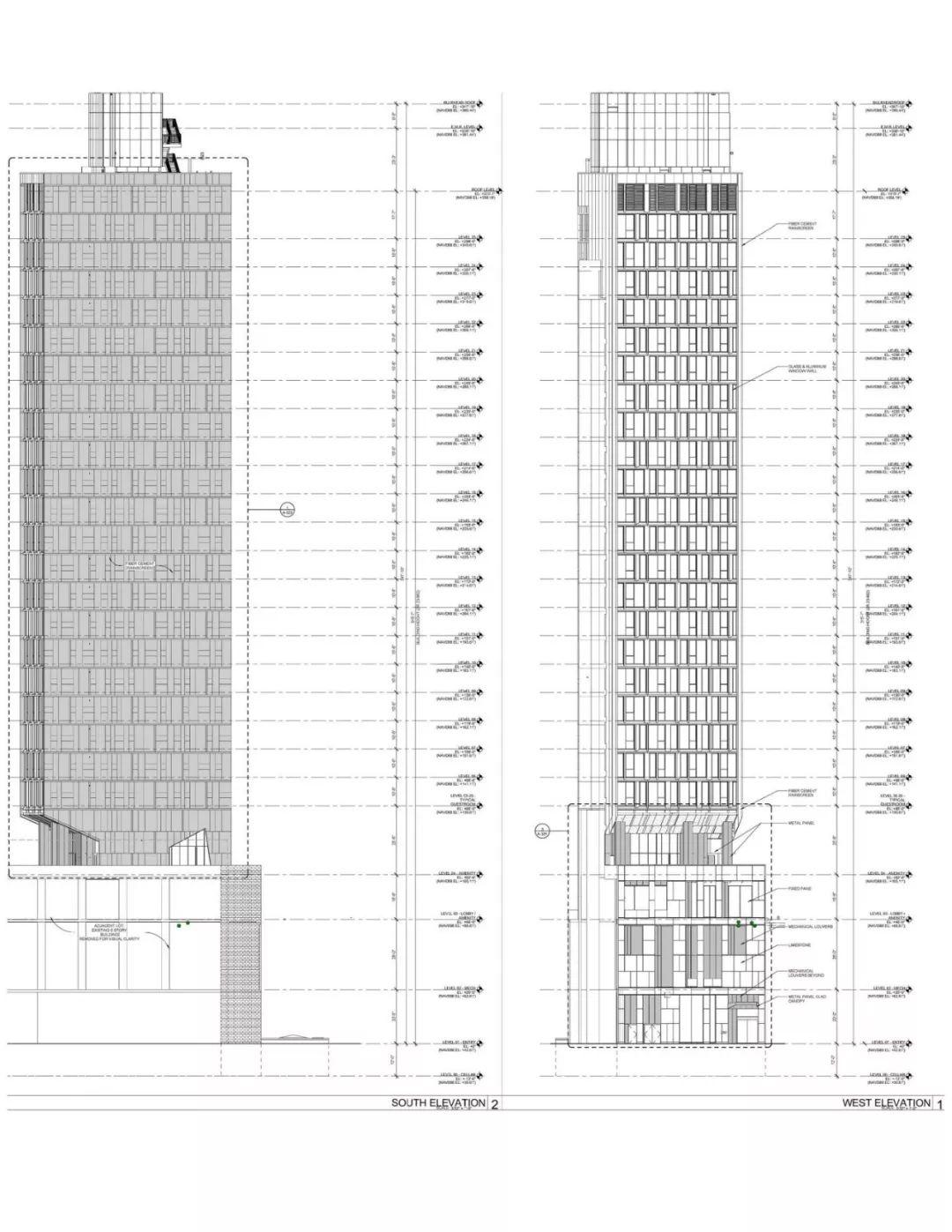 立面圖 Elevation 模組化酒店 紐約 Manhattan AC Hotel by Marriott ╱Danny Forster & Architecture