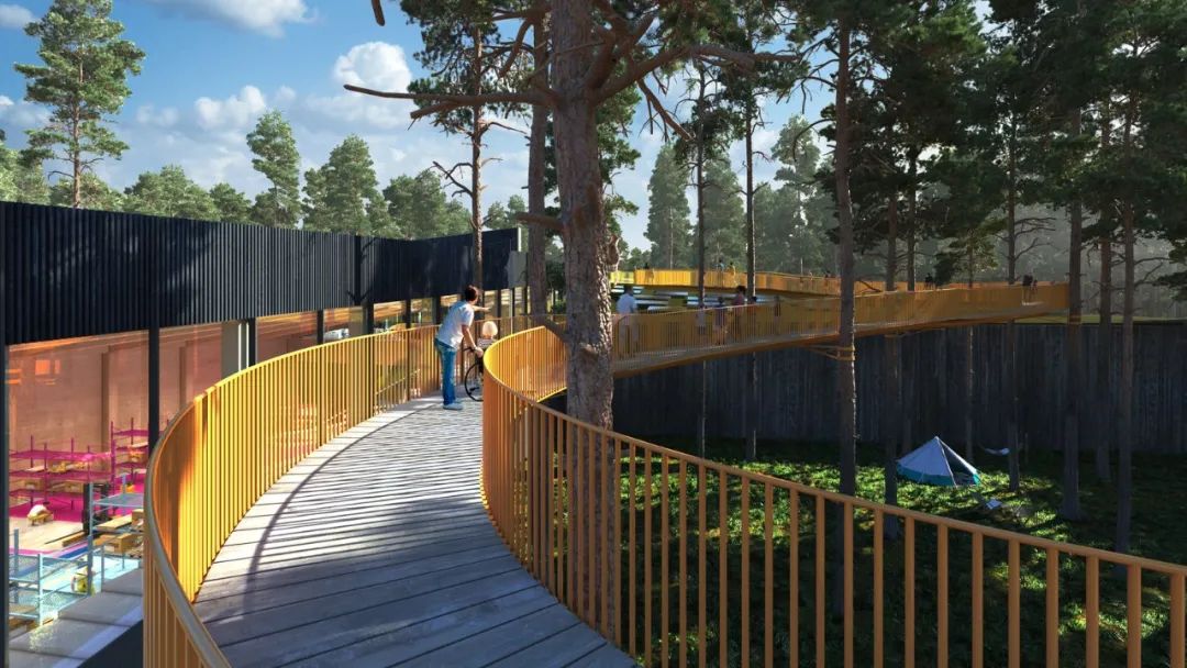 挪威森林裡的綠色開放工廠，Vestre「The Plus 家具工廠」╱BIG