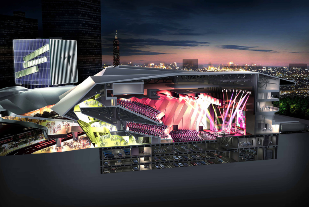 Taipei Music Center 台北流行音樂中心╱RUR Architecture + 宗邁建築師事務所：國際競圖提案、剖面圖