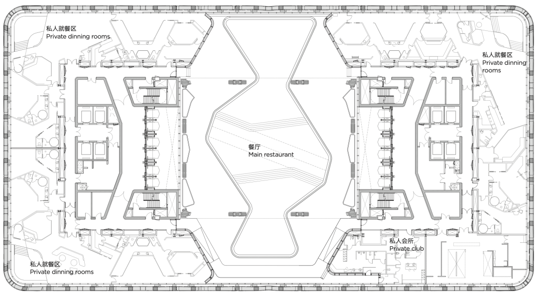 澳門摩珀斯Morpheus酒店四十樓平面圖／Zaha Hadid Architects